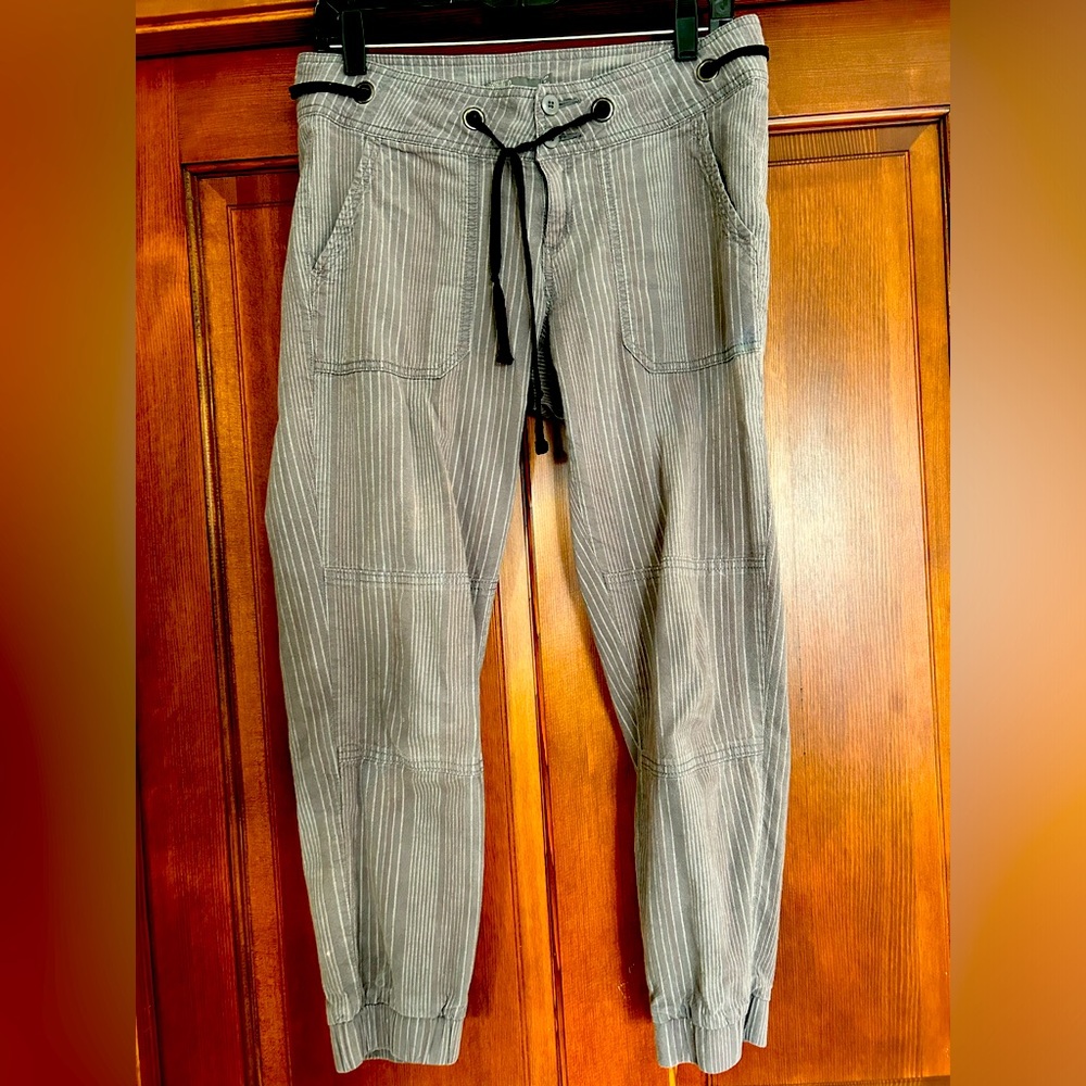 Prana Charcoal Pinstripe Joggers